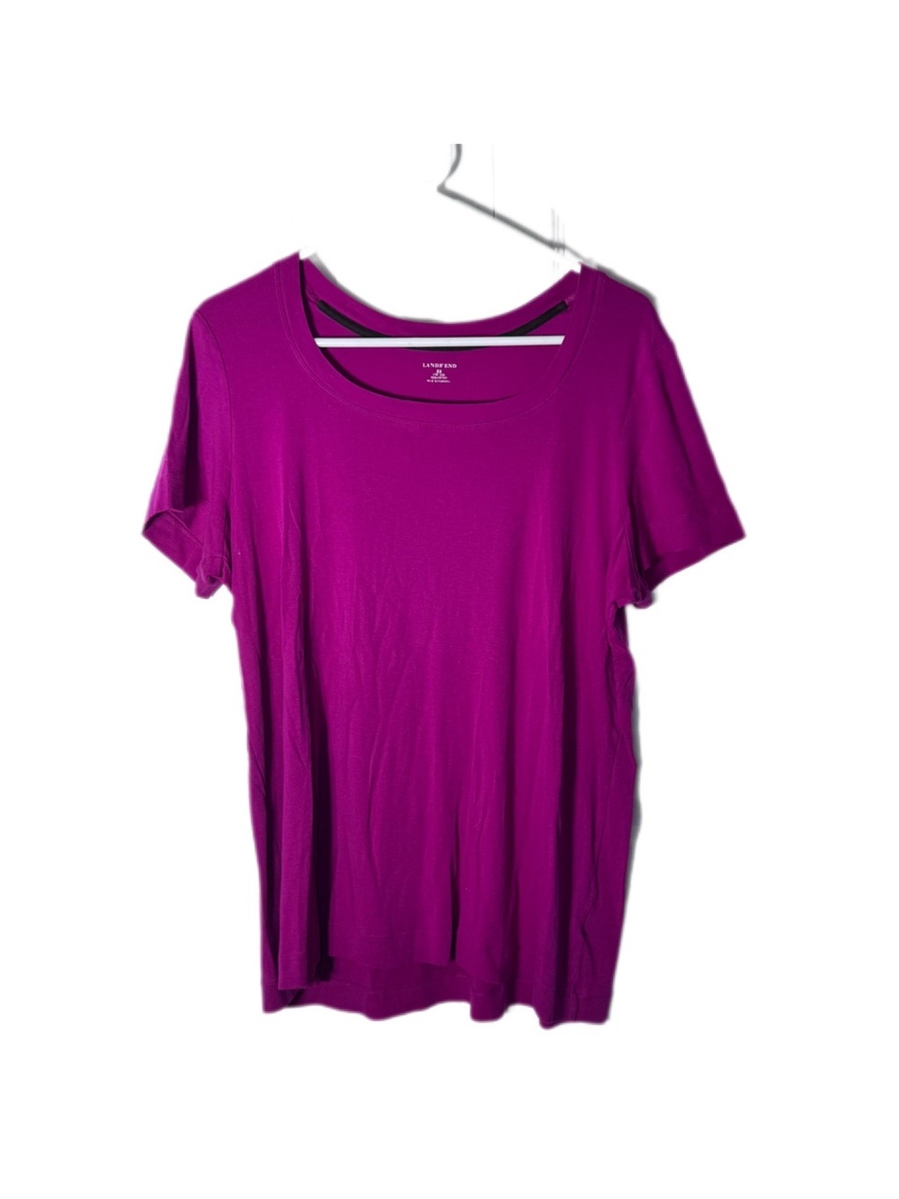 Lands' End Women's Short Sleeve Scoop Neck Tee - Fuchsia